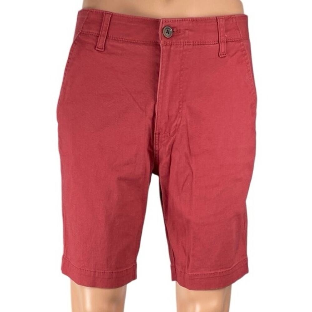 Iron Powerflex Stretch Men's Red High Rise Chino Walking Beach Bermuda Shorts 30